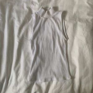 Aritzia Wilfred White Mockneck Tank